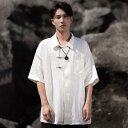 メンズ ファッション 服 男性用 オシャレ シンプル 大人 かっこいい 大きいサイズ ストリート 紳士服 チュニックシャツ 半袖 唐 スーツ 無地 バックル カジュアル 薄手 夏 トップス