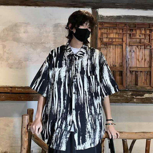 メンズ ファッション 服 男性用 オシャレ シンプル 大人 かっこいい 大きいサイズ ストリート 紳士服 夏 レトロ 水墨画 五分袖 半袖 シャツ メンズ ファッション 服 男性用 オシャレ シンプル 大人 かっこいい 大きいサイズ ストリート 紳士服 夏 レトロ 水墨画 五分袖 半袖 シャツ