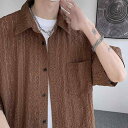 メンズ ファッション 服 男性用 オシャレ シンプル 大人 かっこいい 大きいサイズ ストリート 紳士服 アメリカン レトロ 半袖 シャツ 夏 エスニック 半袖 シャツ 大きめ ジャケット