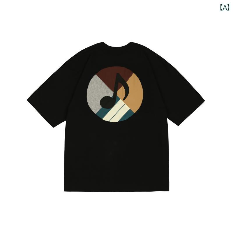 メンズ ファッション 服 男性用 オシャレ シンプル 大人 かっこいい 大きいサイズ ストリート 紳士服 黒 白 カップル エスニック T シャツ 半袖 アメリカン レトロ ヘビーウェイト T シャツ 夏 プリント