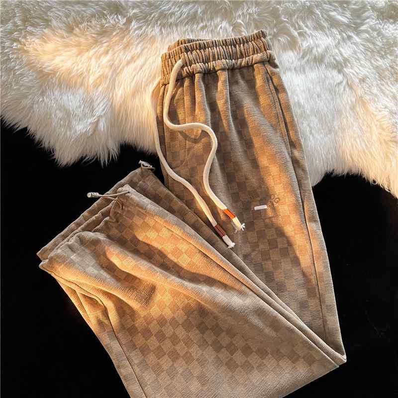 メンズ ファッション 服 男性用 オシャレ シンプル 大人 かっこいい 大きいサイズ ストリート 紳士服 チェッカーボード カジュアル パンツ 夏 薄手 快 ストレート レッグ スポーツ パンツ ストリート 韓国 スタイル パンツ