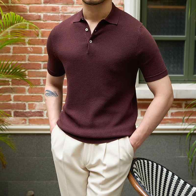 メンズ ファッション 服 男性用 オシャレ シンプル 大人 かっこいい 大きいサイズ ストリート 紳士服 通勤 サマー スタイル スリム ポロシャツ 半袖 カジュアル ニット T シャツ