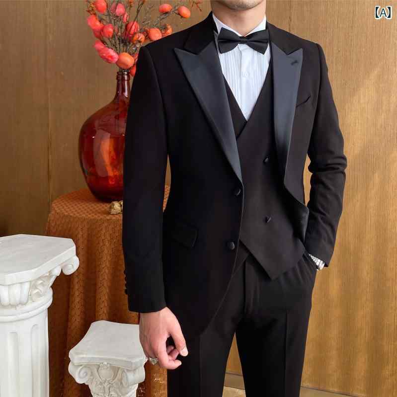 メンズ ファッション 服 男性用 オシャレ シンプル 大人 かっこいい 大きいサイズ ストリート 紳士服 結婚式 パーティー ホスト サテン ドレス スーツ スリム エレガント スーツ