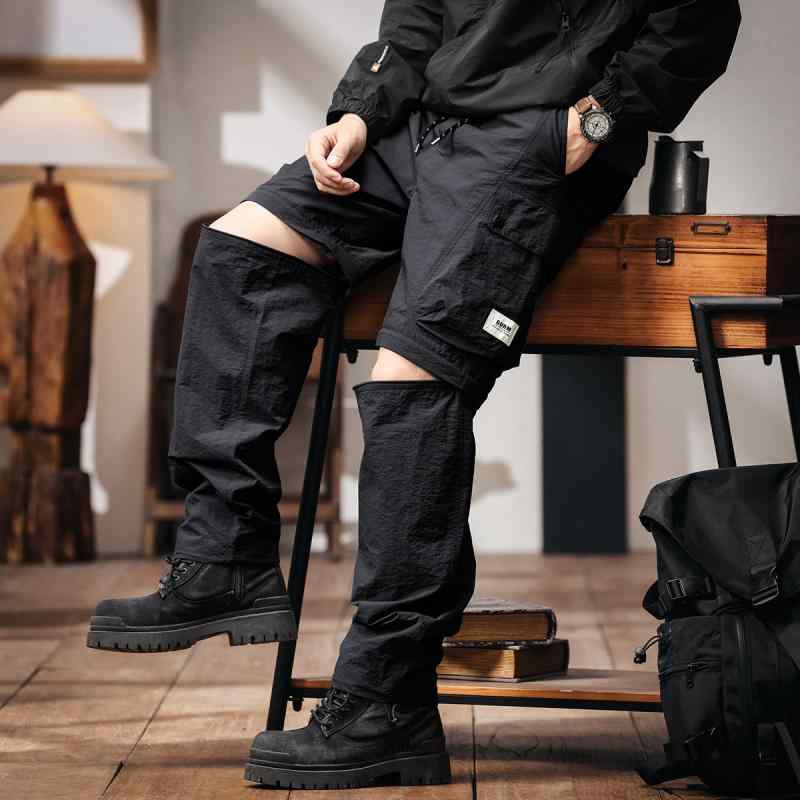 冷感 薄手 アウトドア 速乾 パンツ メンズ ストレート レッグ 多機能 ワーク ウェア 取外し可能 カジュアル パンツ