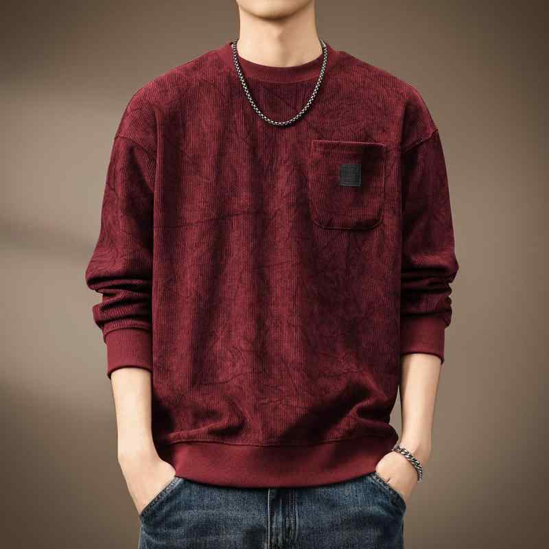 フリース 裏地付き メンズ スウェット シャツ 春　秋 コーデ プリント クルーネック ゆったり 長袖 Tシャツ カジュアル ベースレイヤー
