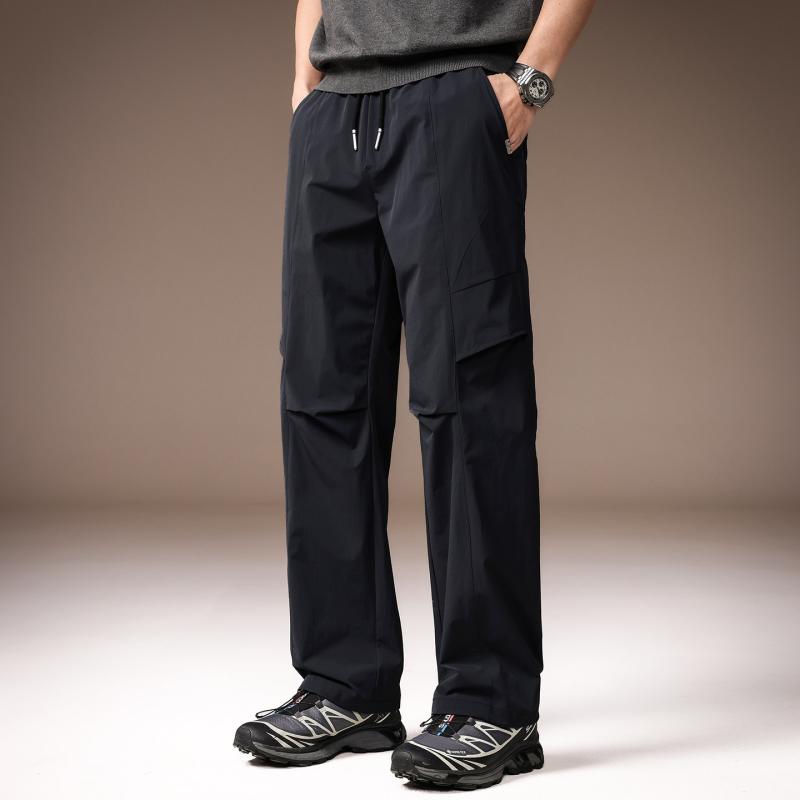 乐天商城 - アメリカン ストレッチ アウトドア ストレート レッグ パンツ メンズ 春 スタイル レトロ ハイキング 防風 ゆったり ワイドレッグ カジュアル パンツ