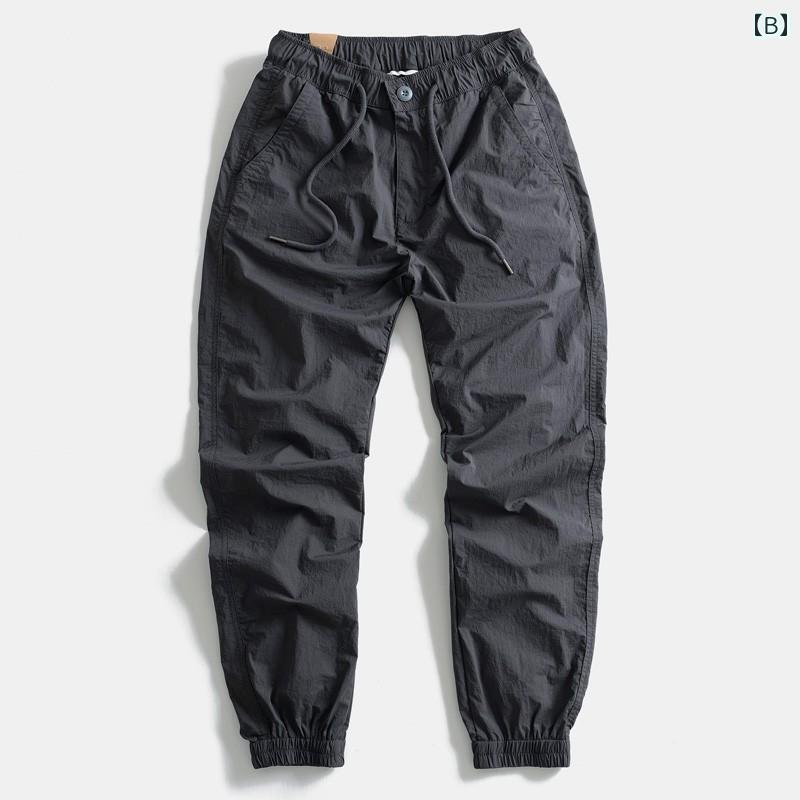 メンズ ファッション 服 男性用 オシャレ シンプル 大人 かっこいい 大きいサイズ ストリート 紳士服 速乾 薄手 冷感 ズボン 夏 ストレッチ タイト レッグ カジュアル スポーツ パンツ