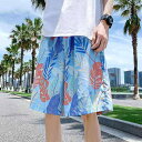 メンズ ファッション 服 男性用 オシャレ シンプル 大人 かっこいい 大きいサイズ ストリート 紳士服 ビーチ パンツ 夏 薄手 速乾 水泳 パンツ プリント 大きい パンツ ゆったり パジャマ パンツ カジュアル 五分丈 パンツ