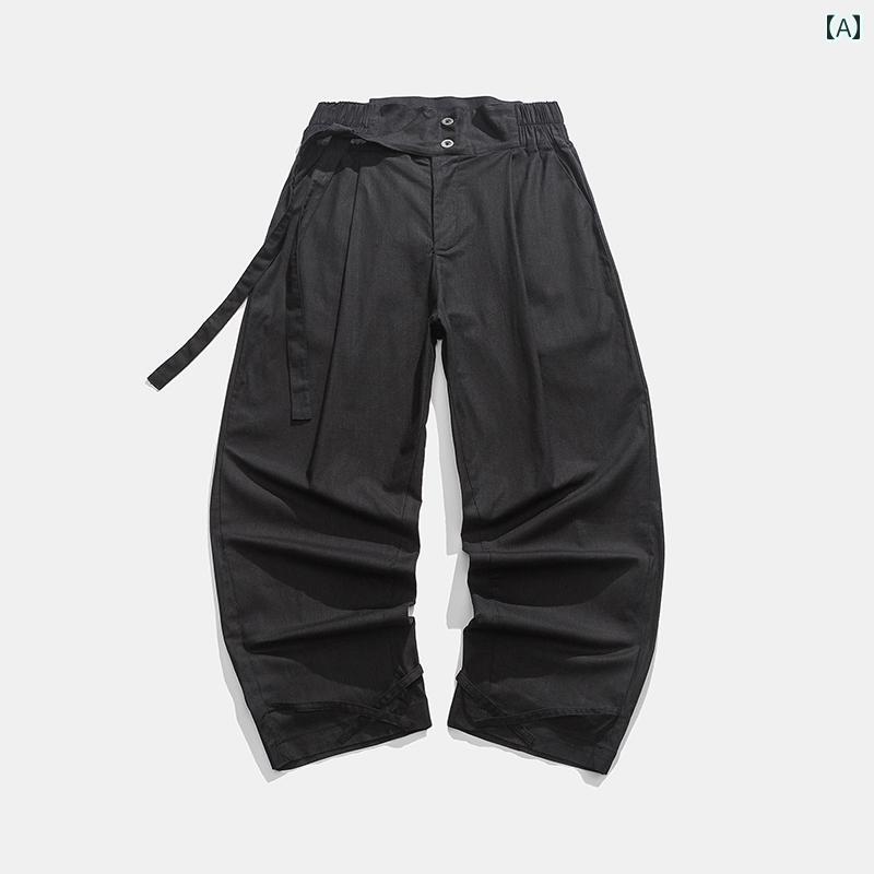 メンズ ファッション 服 男性用 オシャレ シンプル 大人 かっこいい 大きいサイズ ストリート 紳士服 クロップド パンツ リネン パンツ レトロ コットンリネン パンツ ゆったり カジュアル パンツ ストレート パンツ