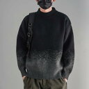 メンズ ファッション 服 男性用 オシャレ シンプル 大人 かっこいい 大きいサイズ ストリート 紳士服 グラデーション セーター ラウンドネック プルオーバー シャツ ニット セーター