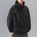 メンズ ファッション 服 男性用 オシャレ シンプル 大人 かっこいい 大きいサイズ ストリート 紳士服 ハード シェル ジャケット ワーク ジャケット アウトドア スポーツ ブラック フード トップス