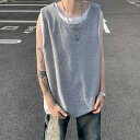 メンズ ファッション 服 男性用 オシャレ シンプル 大人 かっこいい 大きいサイズ ストリート 紳士服 スポーツ ク ツーピース ベスト 夏 アメリカン レトロ ヘビーウェイト ノースリーブ T シャツ カジュアル チョッキ