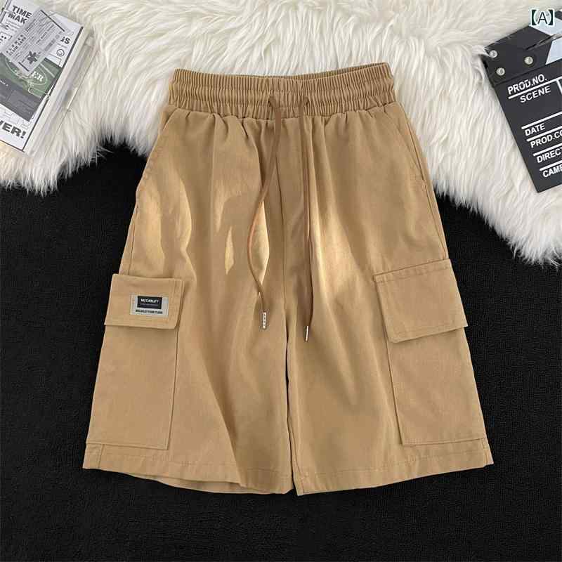 メンズ ファッション 服 男性用 オシャレ シンプル 大人 かっこいい 大きいサイズ ストリート 紳士服 カーゴ ズボン 夏 シルエット アミ カーキ ポケット ゆったり ミドル丈 パンツ