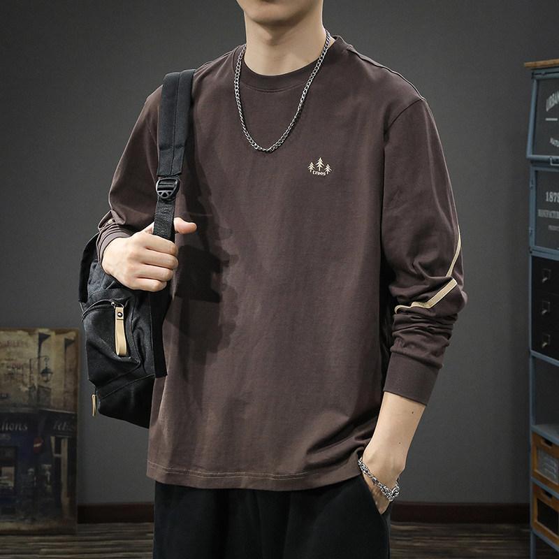 アメリカン 綿 長袖 Tシャツ メンズ ゆったり フィット 大きいサイズ 春 スウェット シャツ クルーネック ベースレイヤー