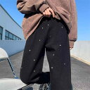 メンズ ファッション 服 男性用 オシャレ シンプル 大人 かっこいい 大きいサイズ ストリート 紳士服 アメリカン ファッション 黒 スリムフィット 裾細 ジーンズ ストリート ズボン