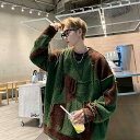 メンズ ファッション 服 男性用 オシャレ シンプル 大人 かっこいい 大きいサイズ ストリート 紳士服 タッセル スタイル カラー ブロック コントラスト セーター 厚手 コート