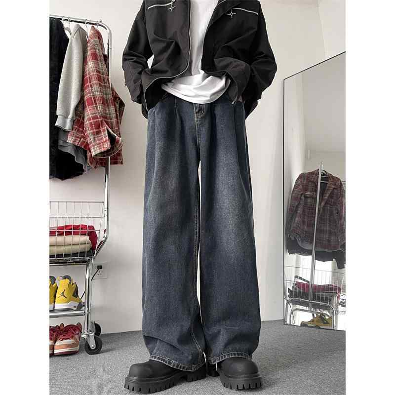 メンズ ファッション 服 男性用 オシャレ シンプル 大人 かっこいい 大きいサイズ ストリート 紳士服 ドレー ピー ジーンズ アメリカン ストリート ファッション ストレート ワイド レッグ ストリート パンツ