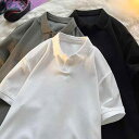 メンズ ファッション 服 男性用 オシャレ シンプル 大人 かっこいい 大きいサイズ ストリート 紳士服 冷感 T シャツ 高級 無地 半袖 ポロシャツ ゆったり 夏 カップル ニットウェア