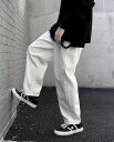 メンズ ファッション 服 男性用 オシャレ シンプル 大人 かっこいい 大きいサイズ ストリート 紳士服 ストリート パンツ レトロ 白 ワイド レッグ パンツ 夏 薄手 ジーンズ