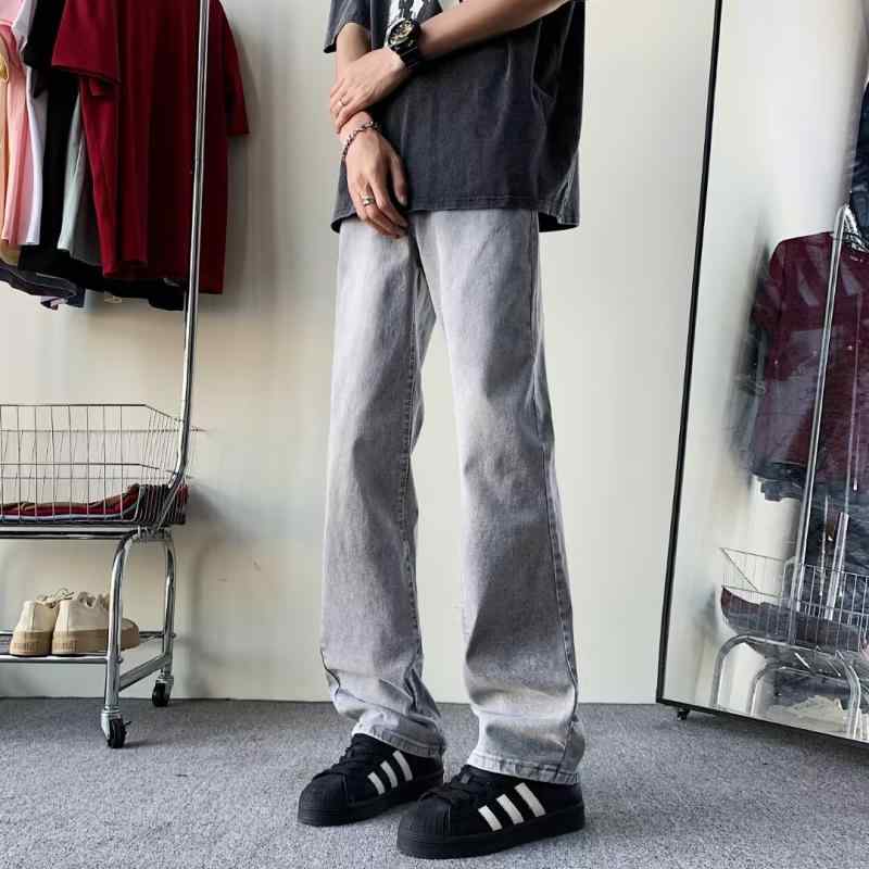 メンズ ファッション 服 男性用 オシャレ シンプル 大人 かっこいい 大きいサイズ ストリート 紳士服 アメリカン レトロ ウォッシュド ストレッチジーンズ ストレート カジュアル パンツ クリーン フィット ブーツ カット パンツ