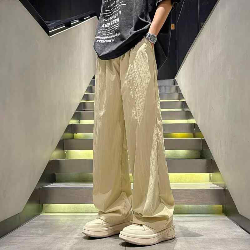 メンズ ファッション 服 男性用 オシャレ シンプル 大人 かっこいい 大きいサイズ ストリート 紳士服 ドレープ ワイド レッグ パンツ 夏 薄手 ファッション ストレート カジュアル パンツ ストリート パンツ(4.0)