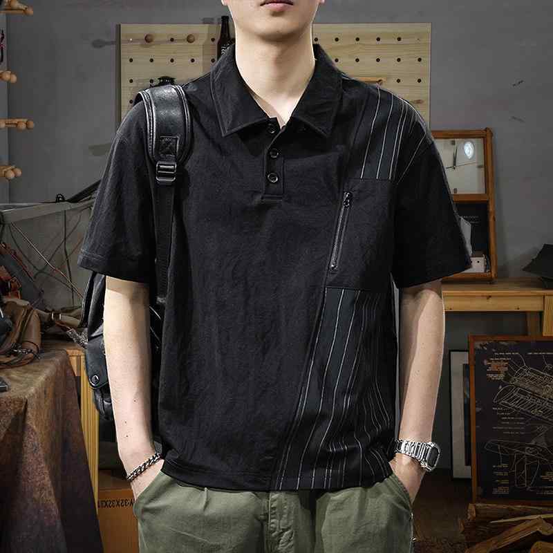 夏 薄手 半袖 ポロシャツ メンズ 大きいサイズ カジュアル ハーフ スリーブ トップス クール Tシャツ