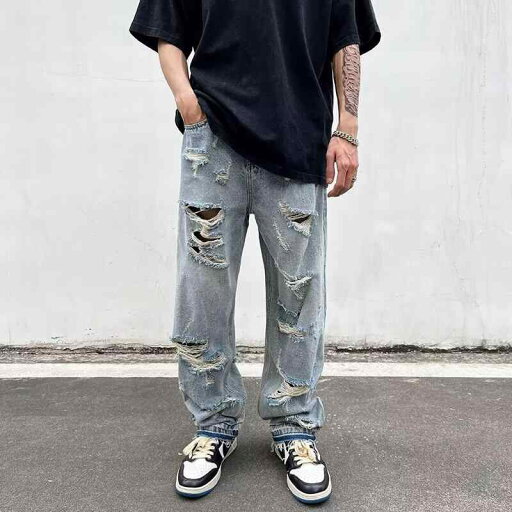 メンズ ファッション 服 男性用 オシャレ シンプル 大人 かっこいい 大きいサイズ ストリート 紳士服 ウォッシュド ブルー ダメージ 加工 パッチ ストリート ストレート パンツ ジーンズ ワイド レッグ パンツ オール シーズン メンズ ファッション 服 男性用 オシャレ シンプル 大人 かっこいい 大きいサイズ ストリート 紳士服 ウォッシュド ブルー ダメージ 加工 パッチ ストリート ストレート パンツ ジーンズ ワイド レッグ パンツ オール シーズン