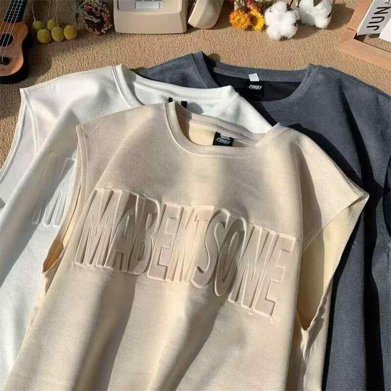 メンズ ファッション 服 男性用 オシャレ シンプル 大人 かっこいい 大きいサイズ ストリート 紳士服 文字 レトロ ノースリーブ ベスト 夏 カジュアル トップス スタイル シャツ