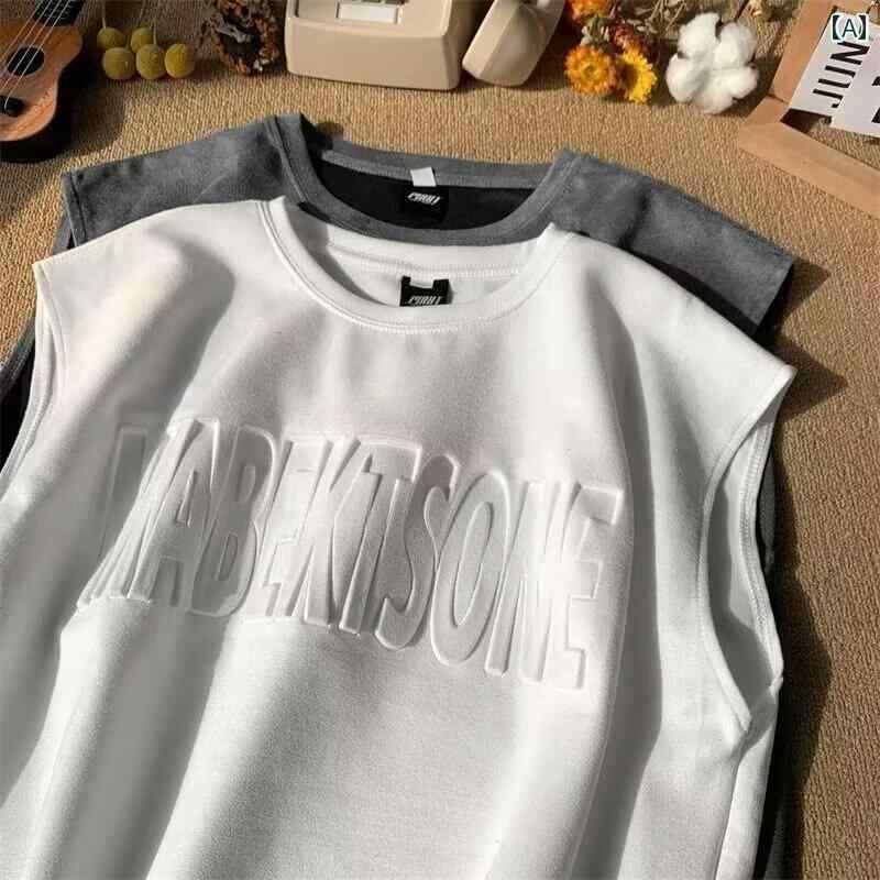 メンズ ファッション 服 男性用 オシャレ シンプル 大人 かっこいい 大きいサイズ ストリート 紳士服 文字 レトロ ノースリーブ ベスト 夏 カジュアル トップス スタイル シャツ