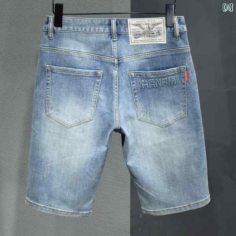 メンズ ファッション 服 男性用 オシャレ シンプル 大人 かっこいい 大きいサイズ ストリート 紳士服 夏 淡色 デニム ショート パンツ 薄手 シンプル ゆったり カジュアル 五分丈 ミドル パンツ 快 五分丈 パンツ