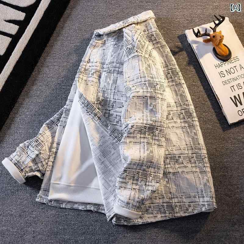 メンズ ファッション 服 男性用 オシャレ シンプル 大人 かっこいい 大きいサイズ ストリート 紳士服 スタイル チェック柄 シャツ ウール コート ハイエンド カップル シャツ ワークジャケット