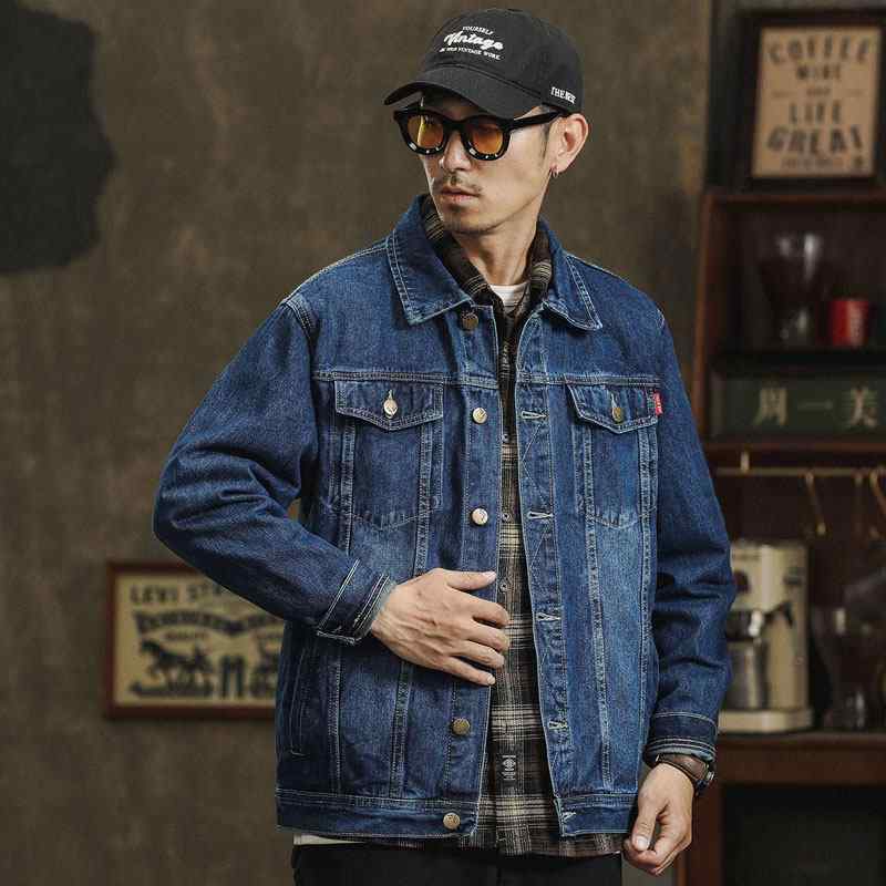 乐天商城 - 秋 メンズ スリム フィット デニム ジャケット 快適 カジュアル ジャケット 春　秋 トップス