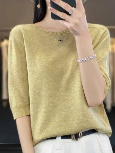 レディース ファッション 服 オシャレ 女性用 シンプル 大人カワイイ 大きいサイズ 婦人服 夏 薄手 セーター 半袖 T ラウンドネック ボトム 半袖 スリム トップス レディース ファッション 服 オシャレ 女性用 シンプル 大人カワイイ 大きいサイズ 婦人服 夏 薄手 セーター 半袖 T ラウンドネック ボトム 半袖 スリム トップス