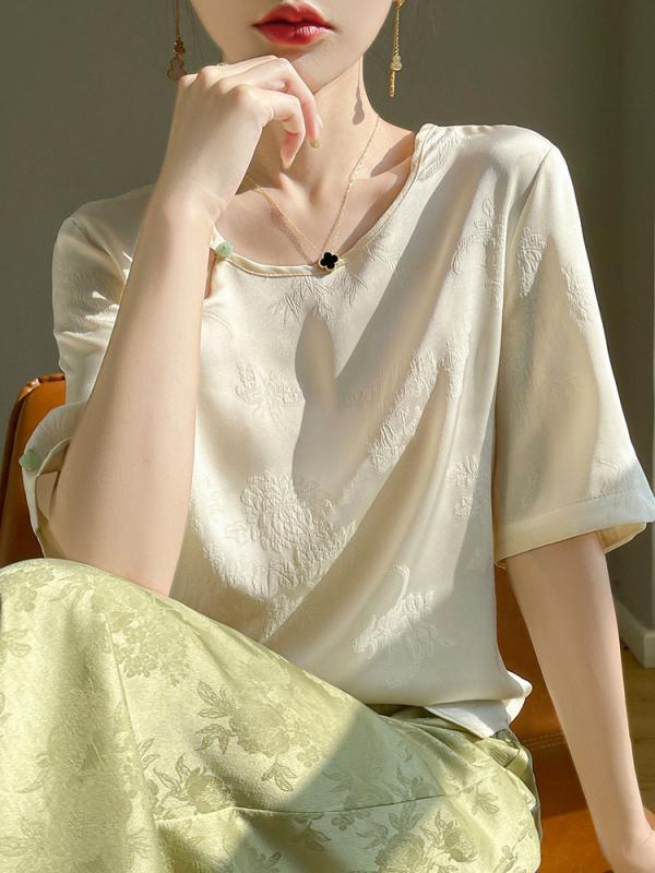 レディース ファッション 服 オシャレ 女性用 シンプル 大人カワイイ 大きいサイズ 婦人服 ボタン ダウン 半袖 半袖 シフォン トップス