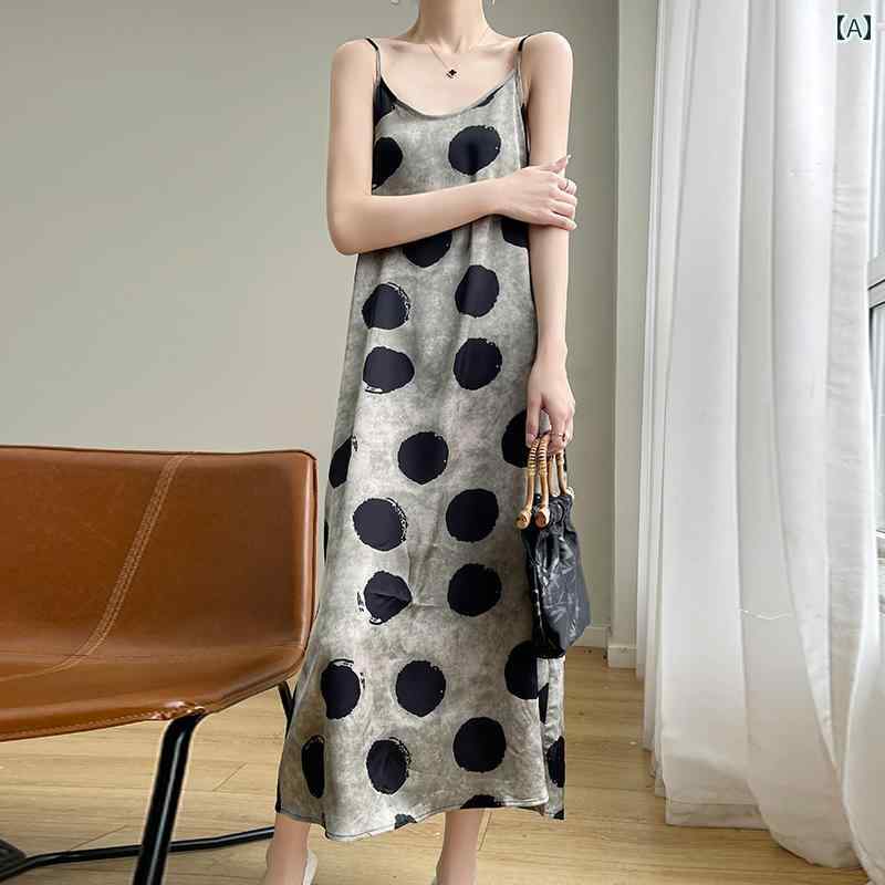 レディース ファッション 服 オシャレ 女性用 シンプル 大人カワイイ 大きいサイズ 婦人服 レトロ ハイエンド 水玉 ワンピース ドレス 夏 スタイル ミドル丈 スカート