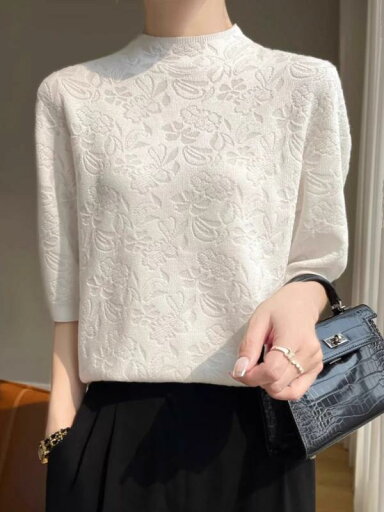 レディース ファッション 服 オシャレ 女性用 シンプル 大人カワイイ 大きいサイズ 婦人服 ウール レース 半袖 T 夏 ハーフ ハイネック ブライト ニット 重ね着 トップス 薄手 レディース ファッション 服 オシャレ 女性用 シンプル 大人カワイイ 大きいサイズ 婦人服 ウール レース 半袖 T 夏 ハーフ ハイネック ブライト ニット 重ね着 トップス 薄手