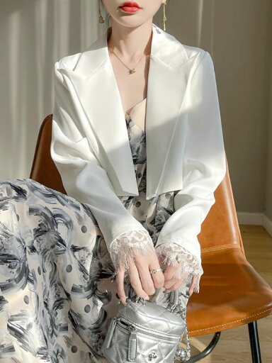 レディース ファッション 服 オシャレ 女性用 シンプル 大人カワイイ 大きいサイズ 婦人服 レース フレンチ スーツ ジャケット 日焼け防止 サテン ハイエンド ショート トップス レディース ファッション 服 オシャレ 女性用 シンプル 大人カワイイ 大きいサイズ 婦人服 レース フレンチ スーツ ジャケット 日焼け防止 サテン ハイエンド ショート トップス