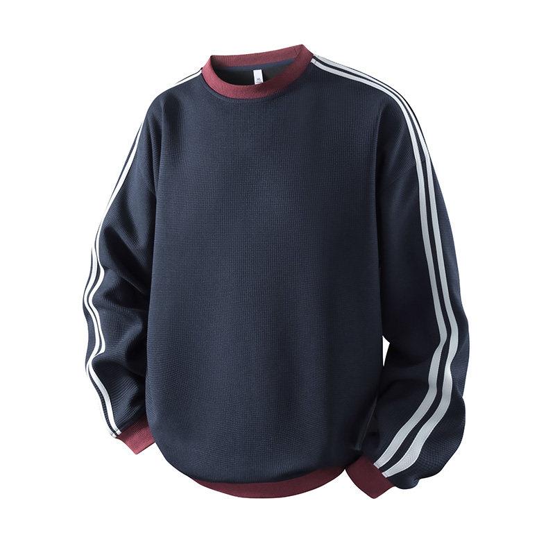 Other Apparel - メンズ ファッション 服 男性用 オシャレ シンプル 大人 かっこいい ストリート 紳士服 アメリカン レトロ カラーブロック ストライプ スウェット シャツ テクスチャワッフル ベースレイヤー 長袖 Tシャツ