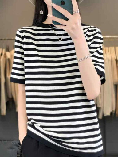 レディース ファッション 服 オシャレ 女性用 シンプル 大人カワイイ 大きいサイズ 婦人服 フレンチ ストライプ 冷感 ニット 半袖 T 夏 ボトム スリムトップス レディース ファッション 服 オシャレ 女性用 シンプル 大人カワイイ 大きいサイズ 婦人服 フレンチ ストライプ 冷感 ニット 半袖 T 夏 ボトム スリムトップス