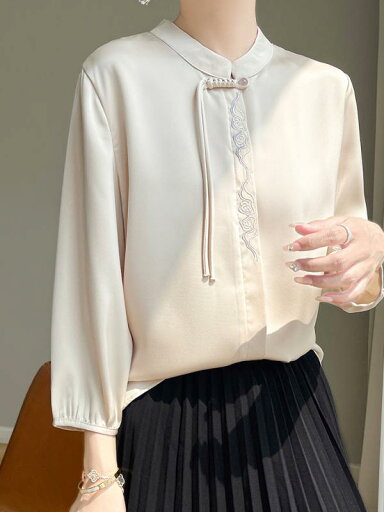 レディース ファッション 服 オシャレ 女性用 シンプル 大人カワイイ 大きいサイズ 婦人服 夏 スタイル ラウンドネック サテン 薄手 七分袖 スリム トップス レディース ファッション 服 オシャレ 女性用 シンプル 大人カワイイ 大きいサイズ 婦人服 夏 スタイル ラウンドネック サテン 薄手 七分袖 スリム トップス