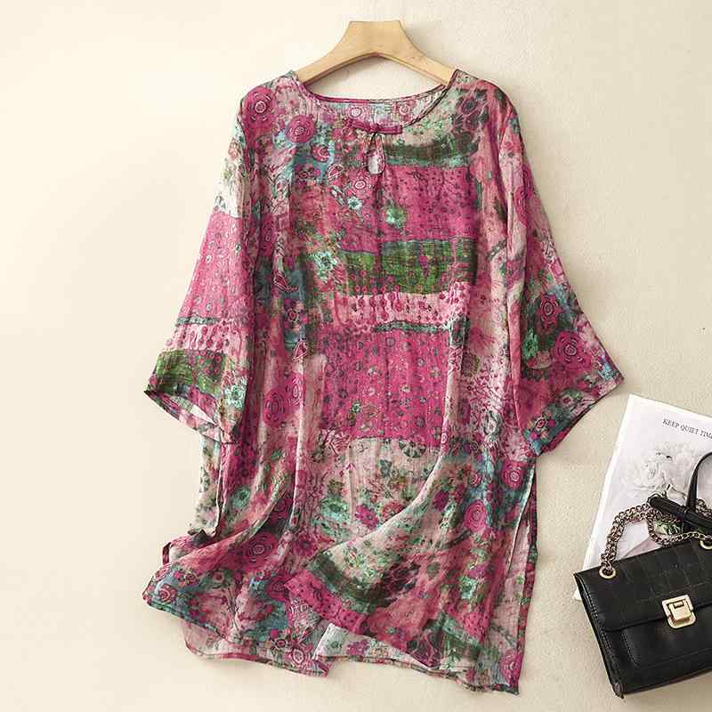 レディース ファッション 服 オシャレ カワイイ 女性用 シンプル 大人カワイイ 大きいサイズ 婦人服 夏 ゆったり レトロ プリント 半袖 ドレス