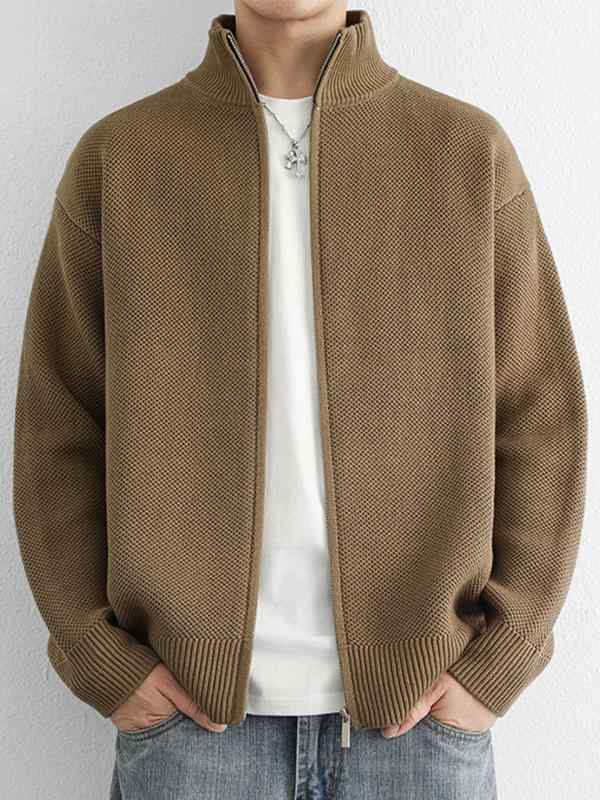 メンズ ファッション 服 男性用 オシャレ シンプル 大人 かっこいい ストリート 紳士服 カーディガン ニットウェア 無地 シンプル ゆったり カジュアル スタンドカラー セーター ジャケット
