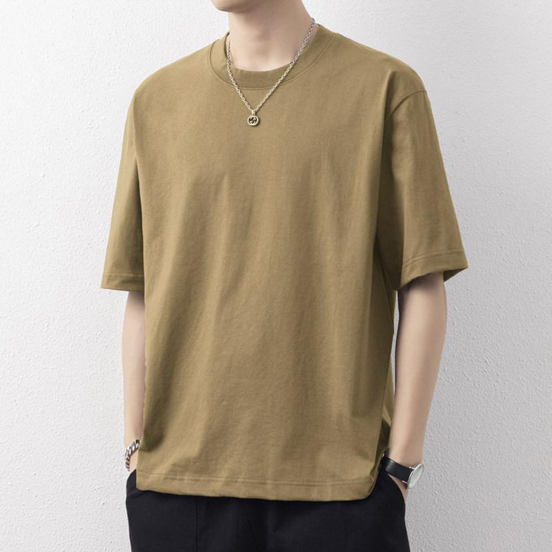 メンズ ファッション 服 男性用 オシャレ シンプル 大人 かっこいい ストリート 紳士服 半袖 ヘビー シンプル 綿 Tシャツ ゆったり カジュアル 無地