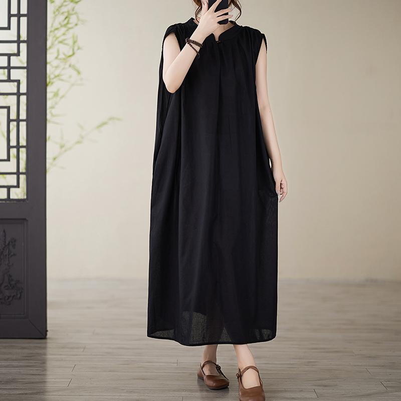 レディース ファッション 服 オシャレ カワイイ 女性用 シンプル 大人カワイイ 大きいサイズ 婦人服 高級 夏 ゆったり レトロ ノースリーブドレス