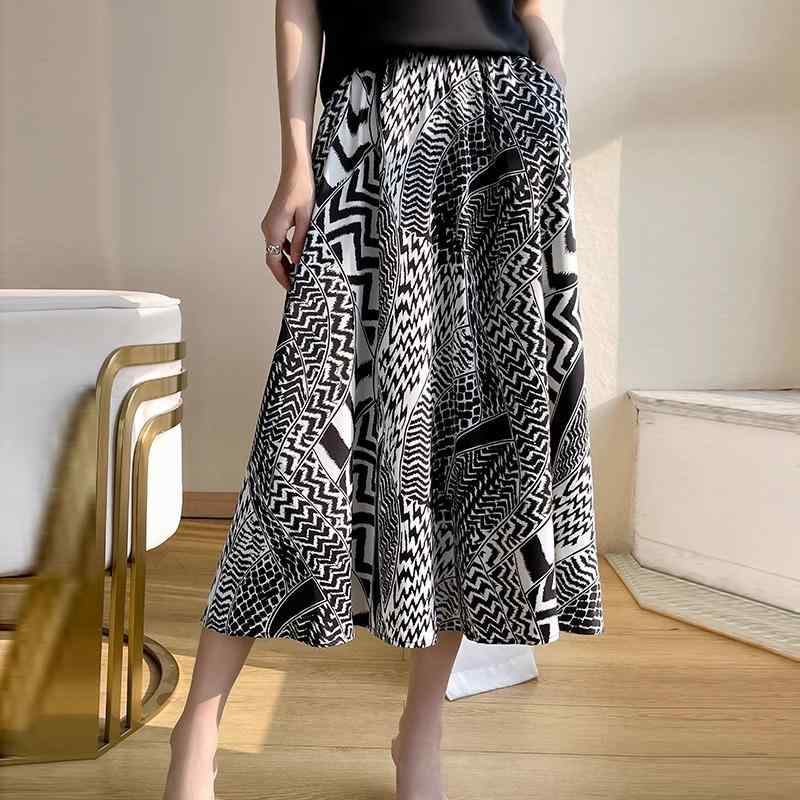 レディース ファッション 服 オシャレ カワイイ 女性用 シンプル 大人カワイイ 大きいサイズ 婦人服 ハイスト aライン スカート ハイスト シフォンプリントスカート ロング スカート