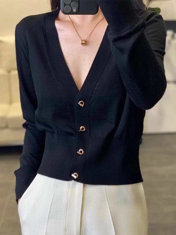 レディース ファッション 服 オシャレ カワイイ 女性用 シンプル 大人カワイイ 大きいサイズ 婦人服 スタイリッシュ Vネック ショート ウール ニット カーディガン 薄手 ゆったり スリム ウール セーター ジャケット