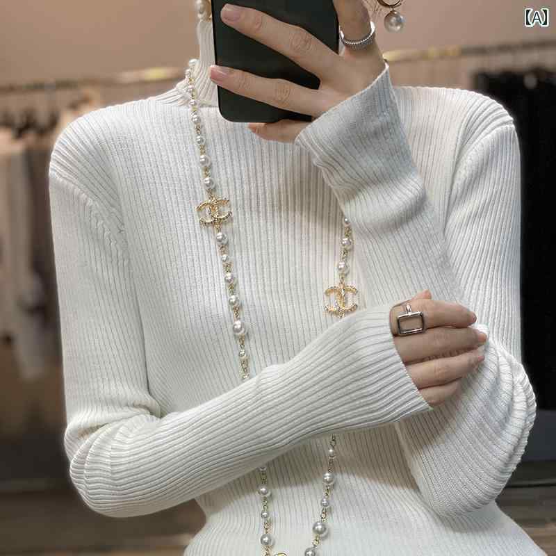 レディース ファッション 服 オシャレ カワイイ 女性用 シンプル 大人カワイイ 大きいサイズ 婦人服 綿 タートルネック セーター 長袖 ショート ニット シャツ ピット スリムフィット トップス