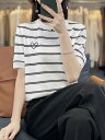 レディース ファッション 服 オシャレ カワイイ 女性用 シンプル 大人カワイイ 大きいサイズ 婦人服 ストライプ テンセル 半袖 T シャツ 夏 夏 トップス T シャツ