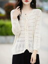 レディース ファッション 服 オシャレ カワイイ 女性用 シンプル 大人カワイイ 大きいサイズ 婦人服 ハイエンド エレガント レース 長袖 T シャツ 夏 綿 ニット ブラウス 日焼け防止 トップス