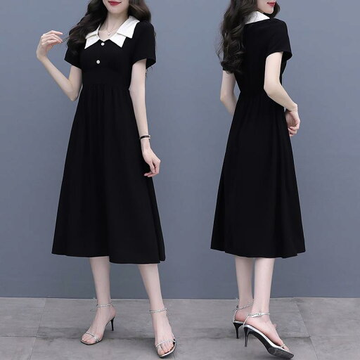 レディース ファッション 服 オシャレ カワイイ 女性用 シンプル 大人カワイイ 大きいサイズ 婦人服 フレンチ ブラック ドレス ハイエンド シフォンスカート 夏 レディース ファッション 服 オシャレ カワイイ 女性用 シンプル 大人カワイイ 大きいサイズ 婦人服 フレンチ ブラック ドレス ハイエンド シフォンスカート 夏